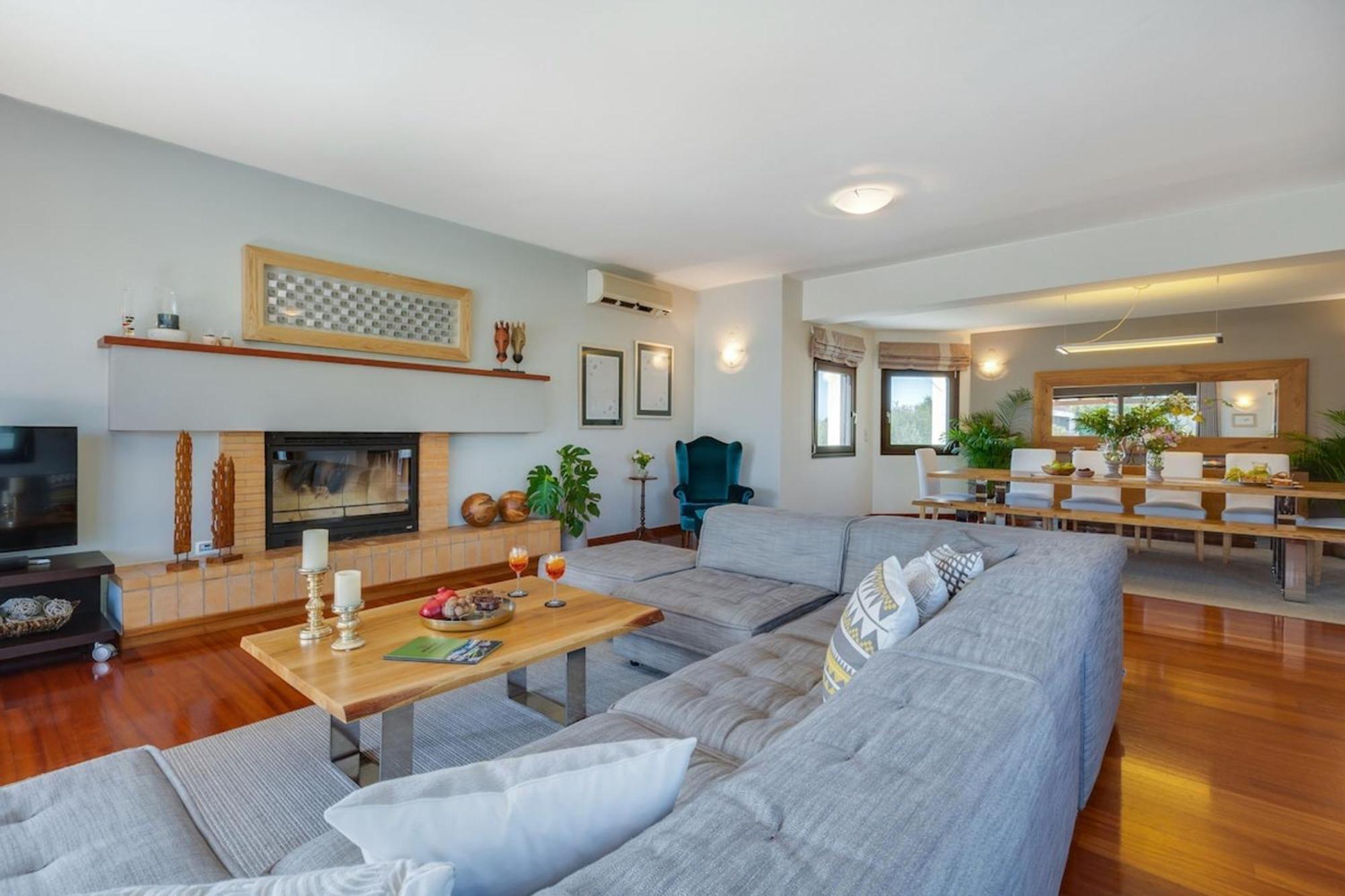 Villa Ampelaki - Premium Villa With Heated Pool Kounoupidhianá Exteriér fotografie