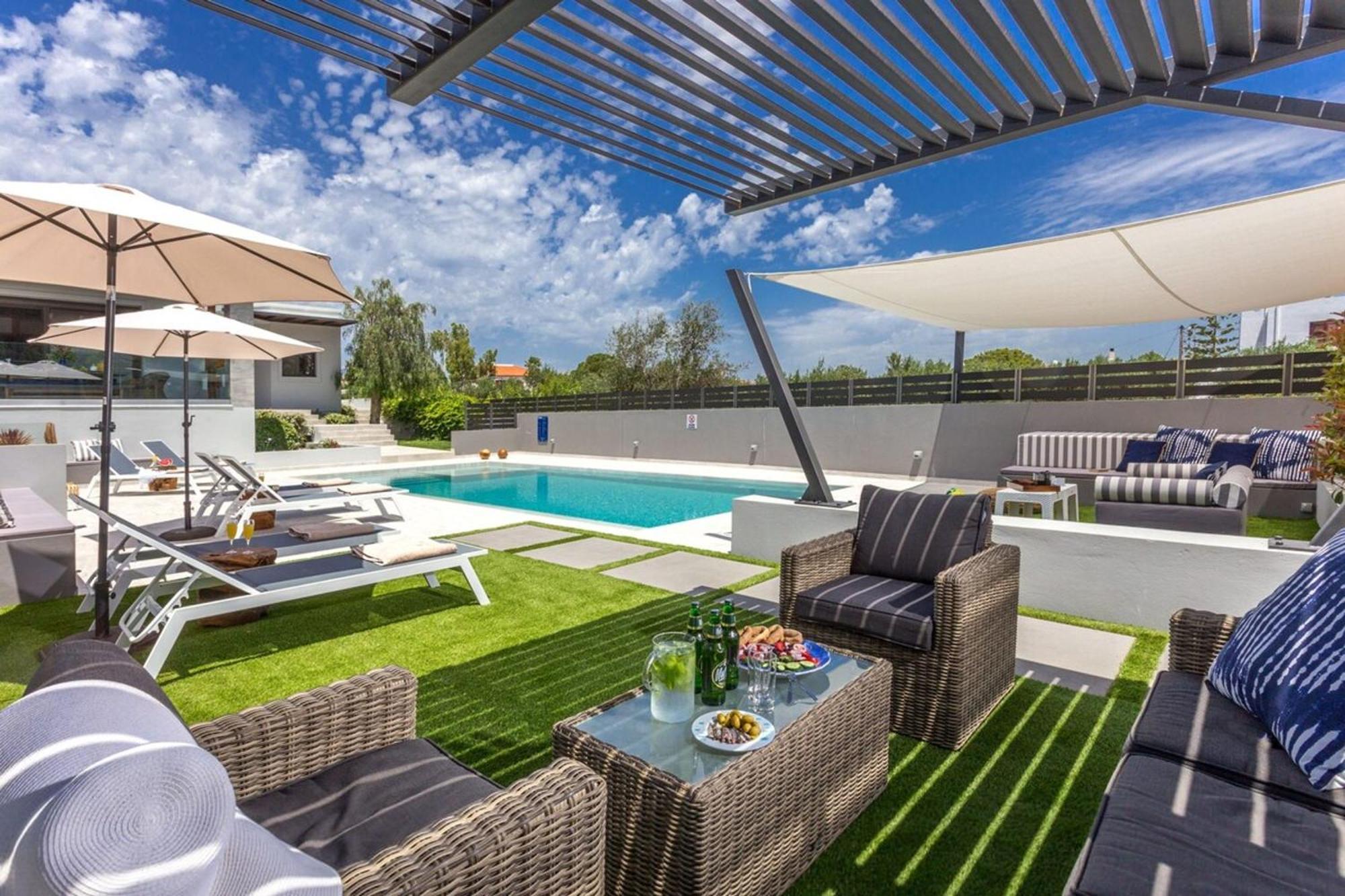 Villa Ampelaki - Premium Villa With Heated Pool Kounoupidhianá Exteriér fotografie