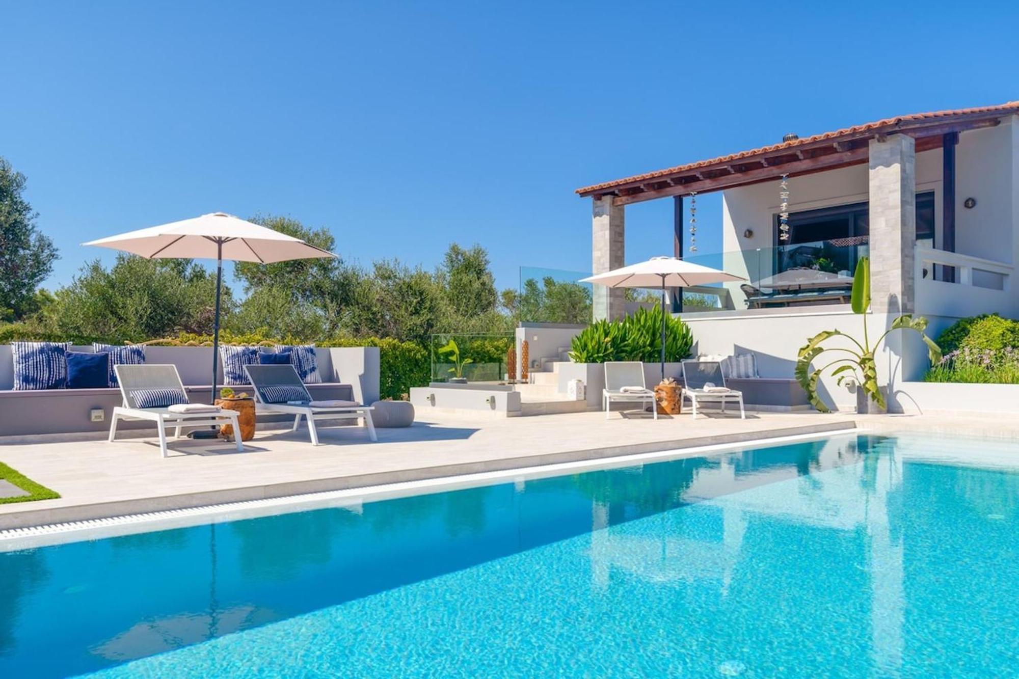Villa Ampelaki - Premium Villa With Heated Pool Kounoupidhianá Exteriér fotografie