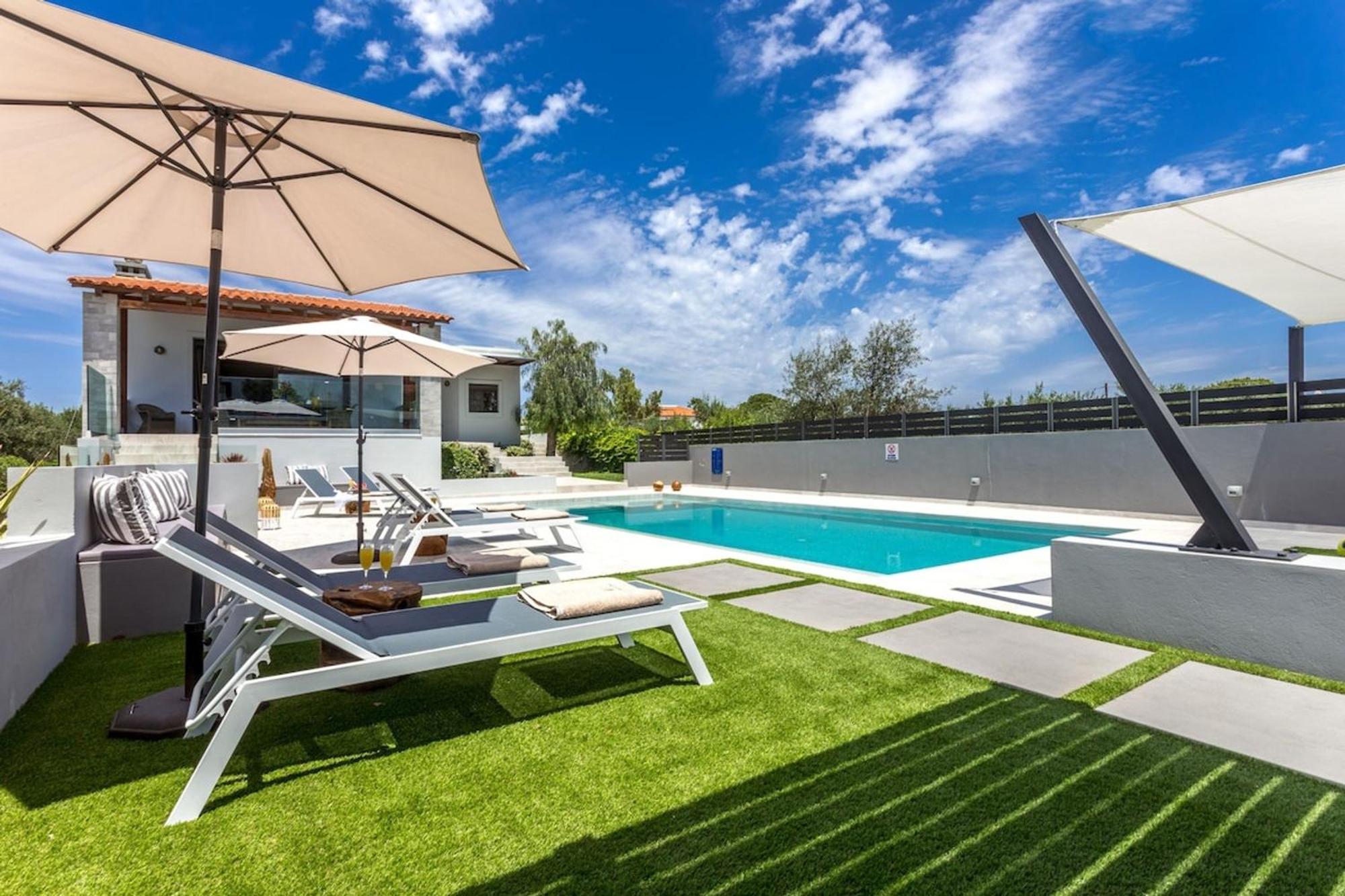 Villa Ampelaki - Premium Villa With Heated Pool Kounoupidhianá Exteriér fotografie